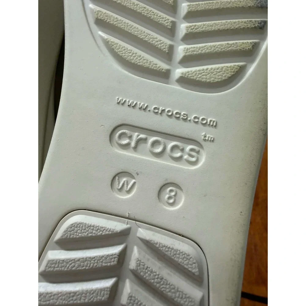 Crocs  Women's 8 Brooklyn Low Wedge Sandals Khaki Bone Platform LiteRide 206453